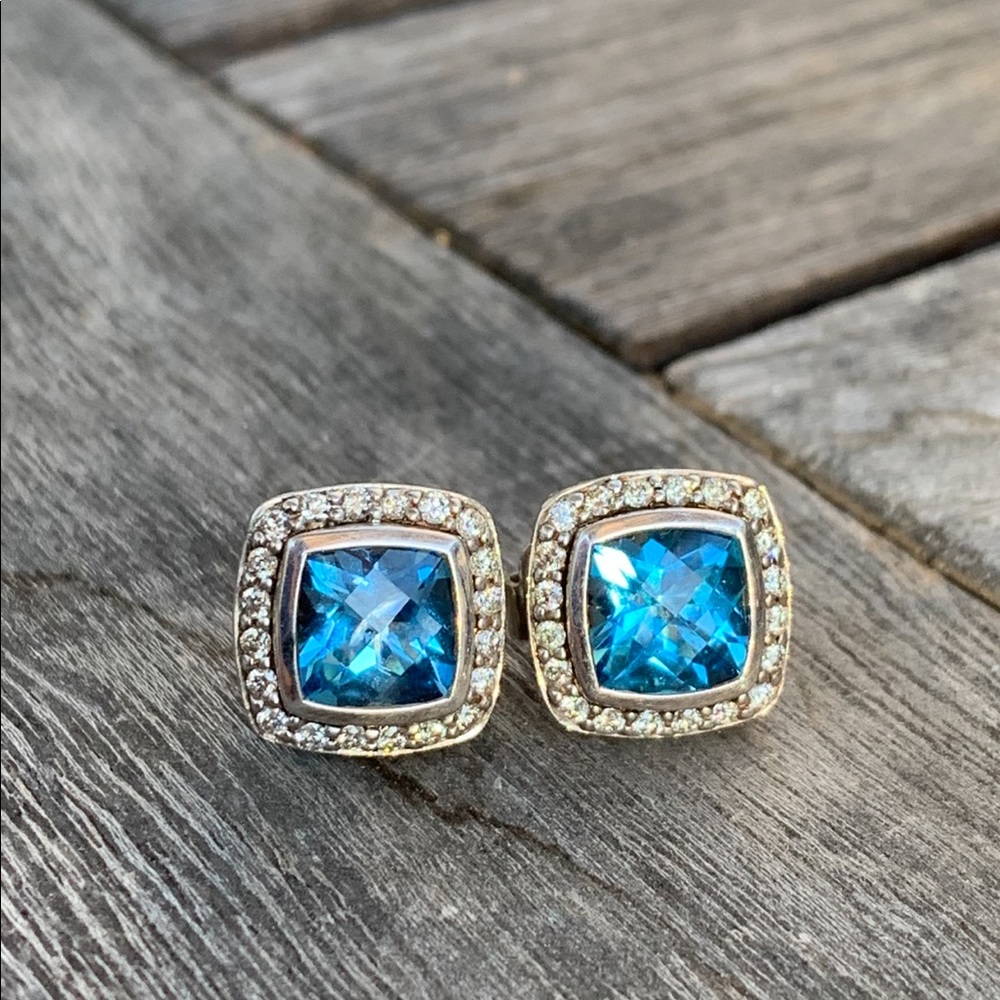 David Yurman Blue Topaz Albion Earrings